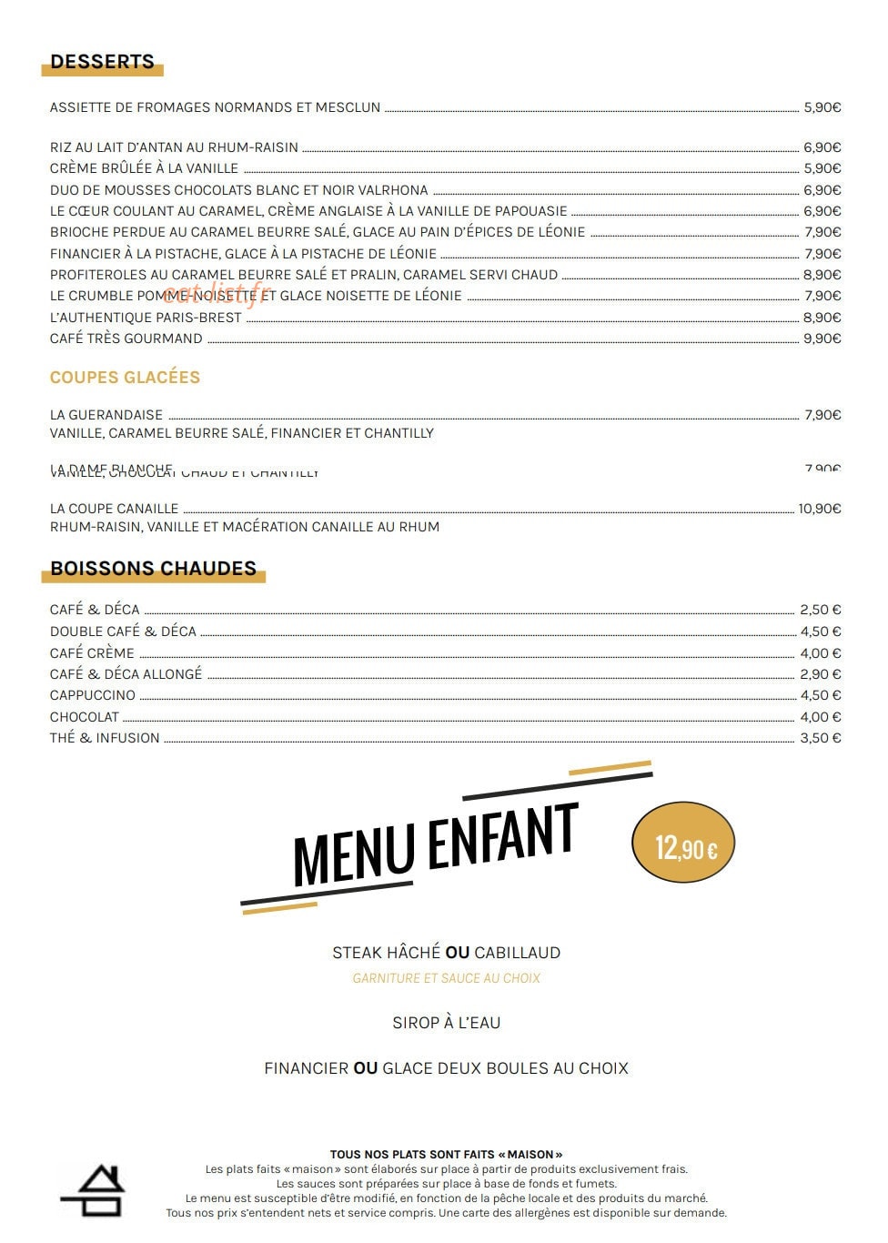 Bistrot Canaille — carte page 2