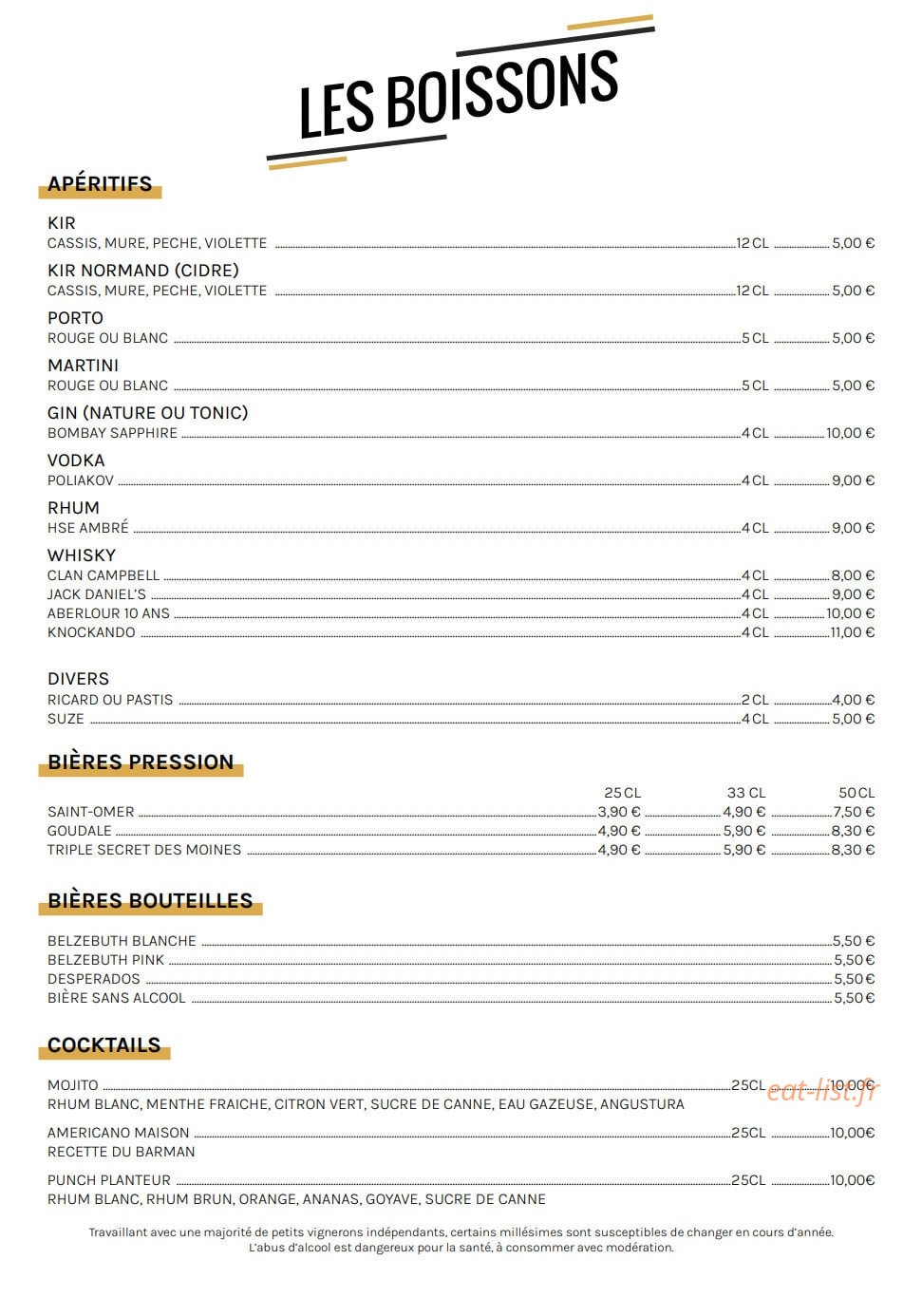 Bistrot Canaille — carte page 5