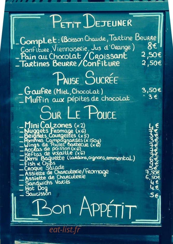 Black Café — carte page 1