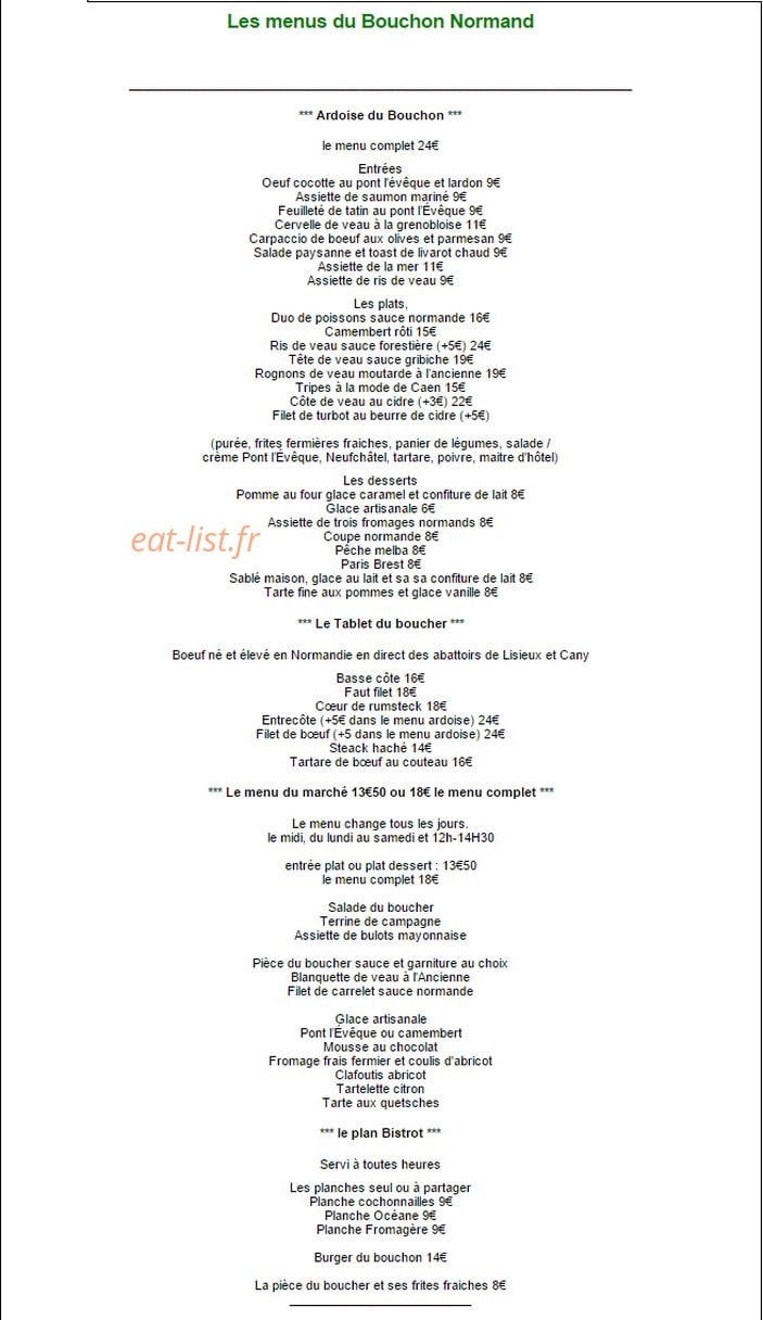 Bouchon Normand — carte page 1