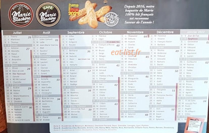 Boulangerie Marie Blachère — carte page 1