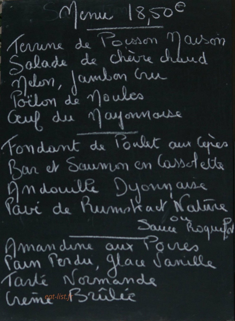 Brasserie de l'Aéroport — carte page 1