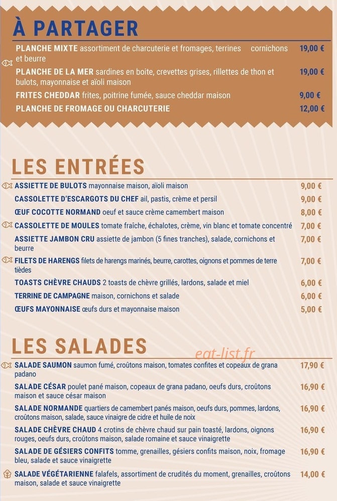Brasserie de Normandie — carte page 1
