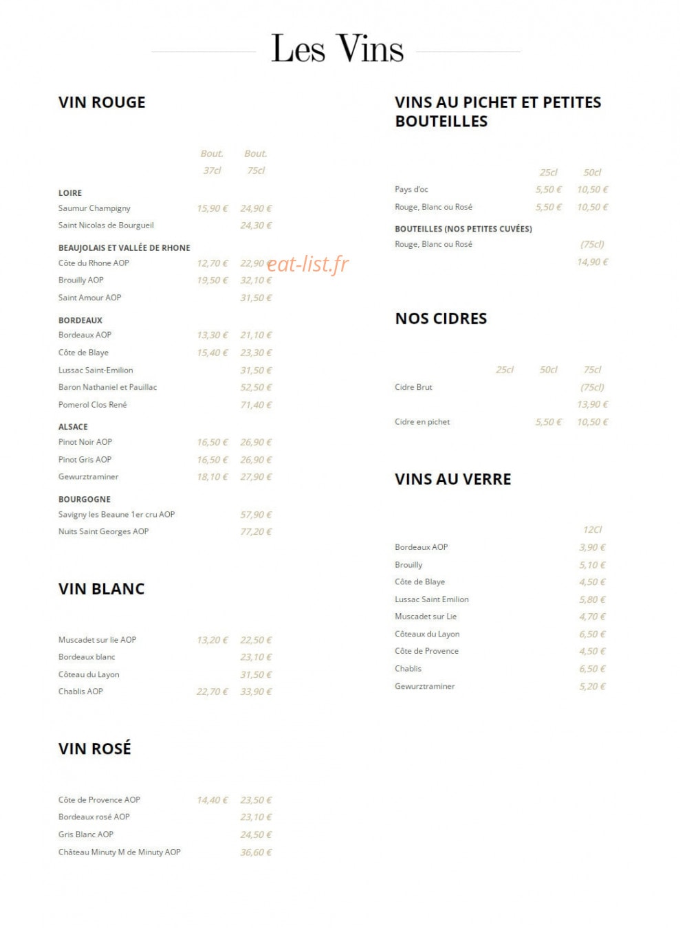 Brasserie Georges B — carte page 8