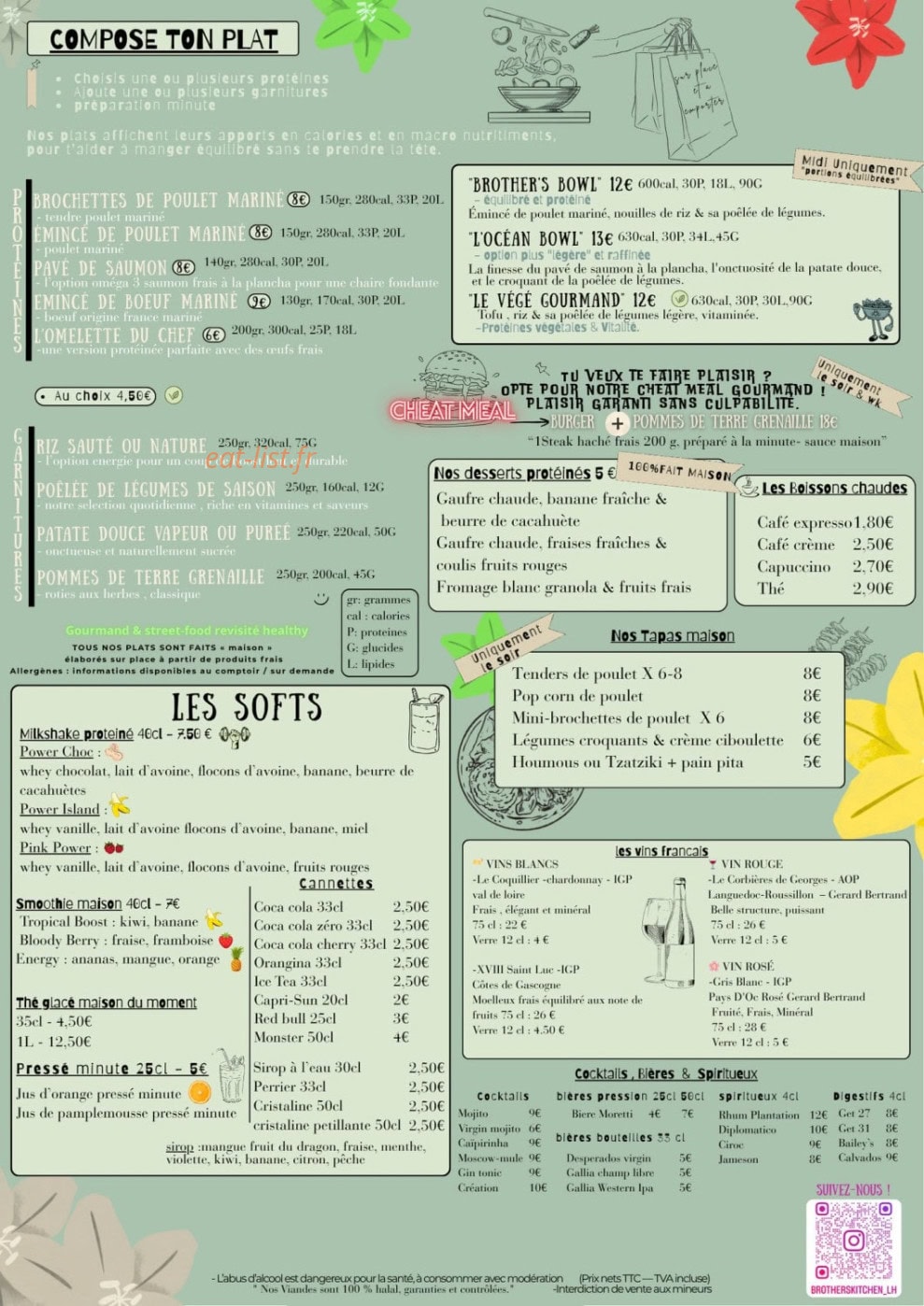 Brother's Kitchen — carte page 1