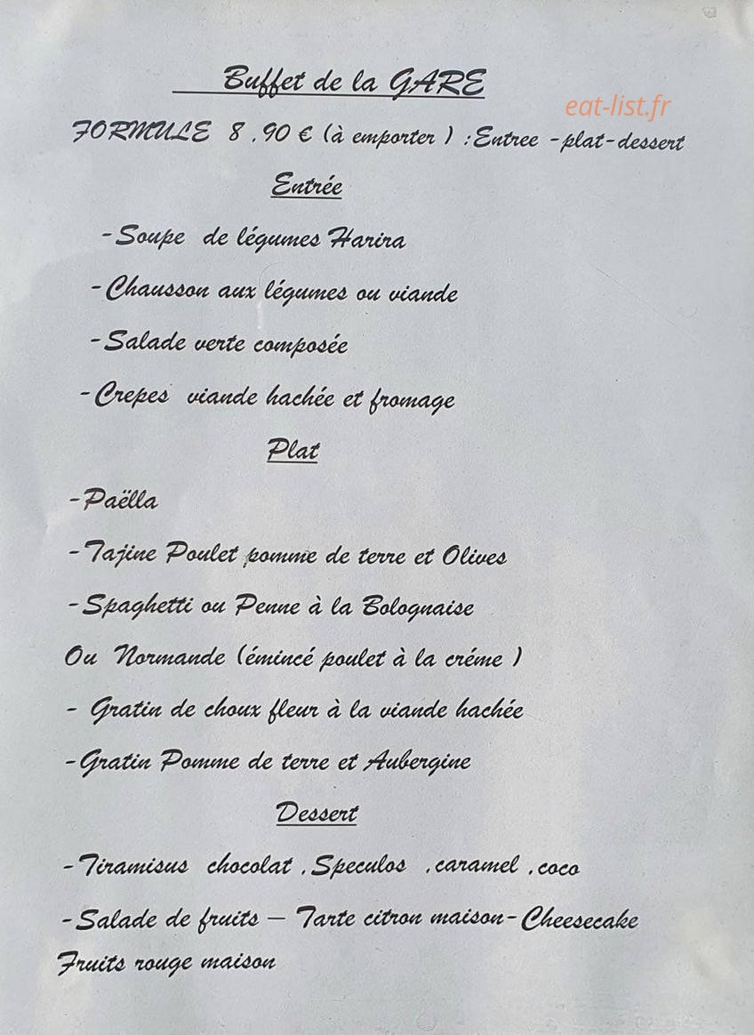 Buffet de la gare — carte page 3
