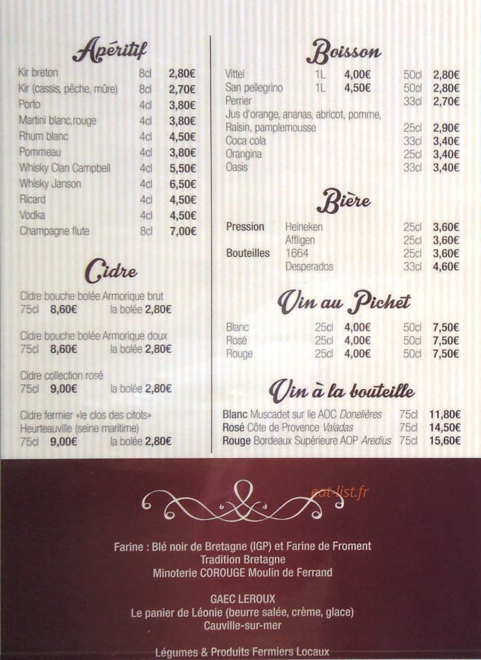 Chez Marion — carte page 2