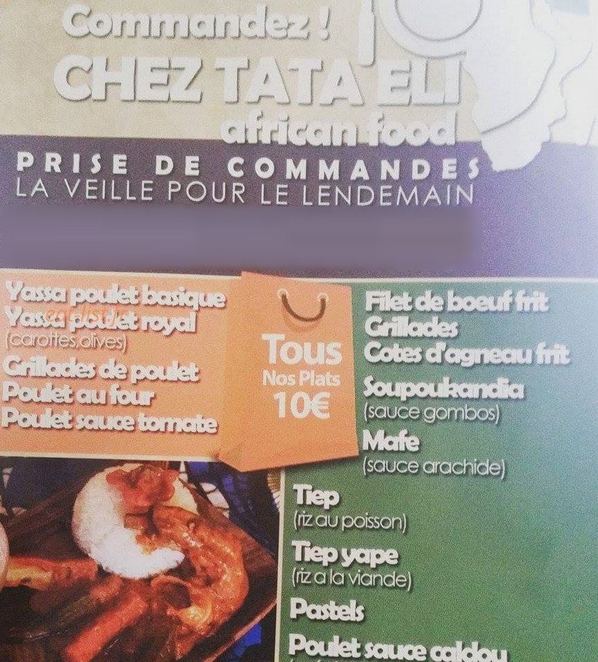 Chez Tata Eli — carte page 1