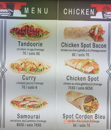 Chicken west — carte page 5