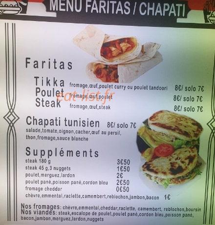 Chicken west — carte page 1