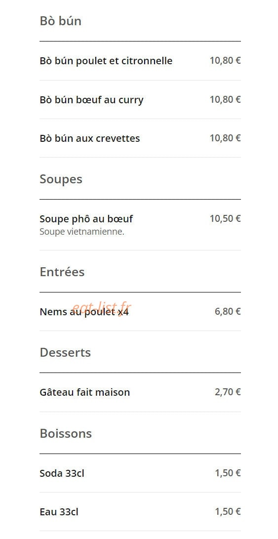City Café 76 — carte page 2