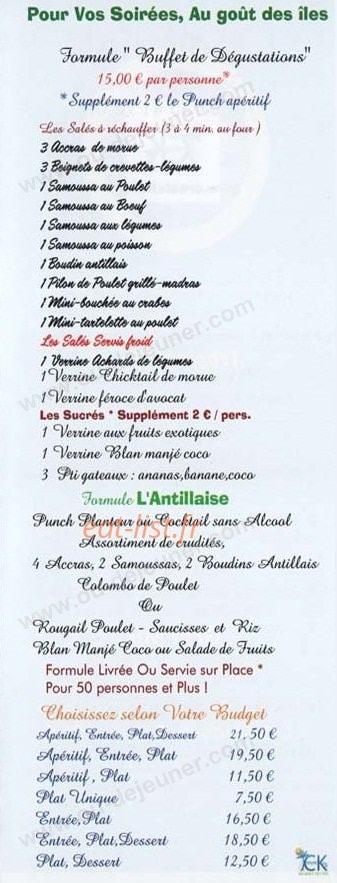 Créole Kafé — carte page 9