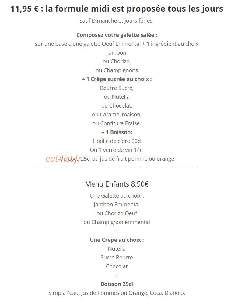 Crêperie Soizic — carte page 7