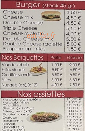 Dalyan Kebab — carte page 1