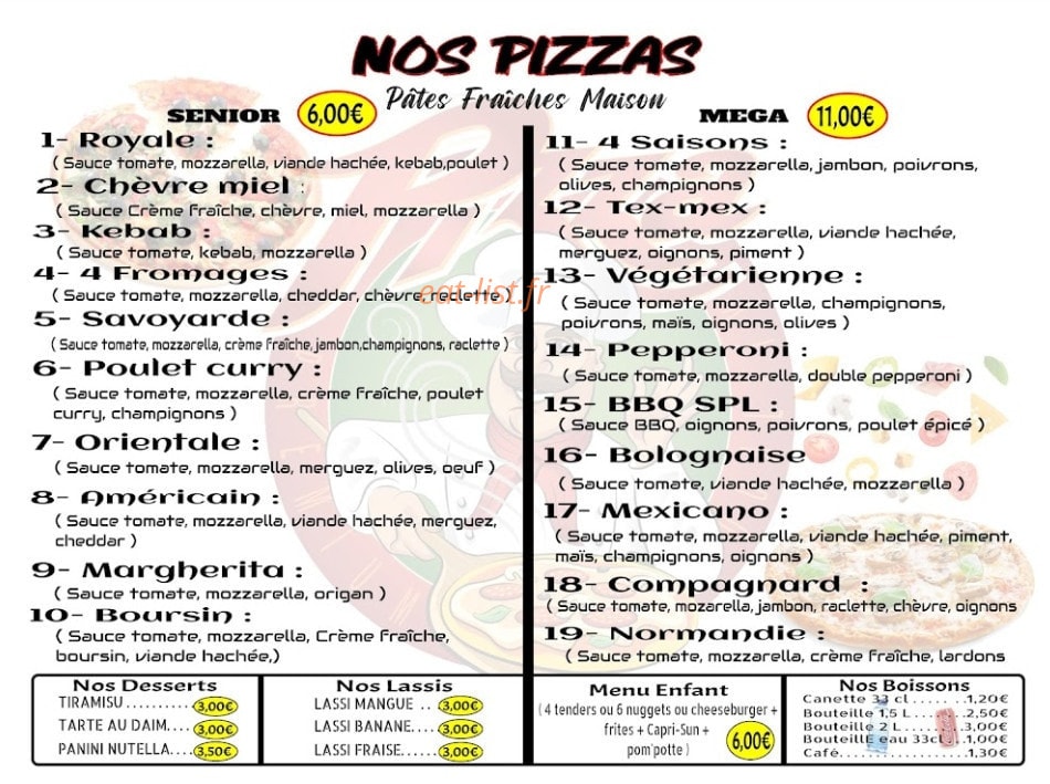Délice des z'amis — carte page 3