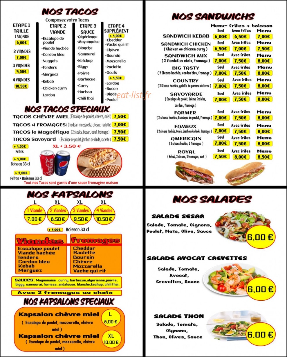 Délice des z'amis — carte page 1