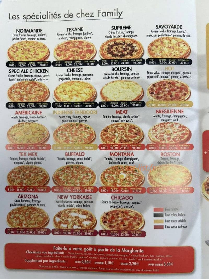 Family Pizza — carte page 3