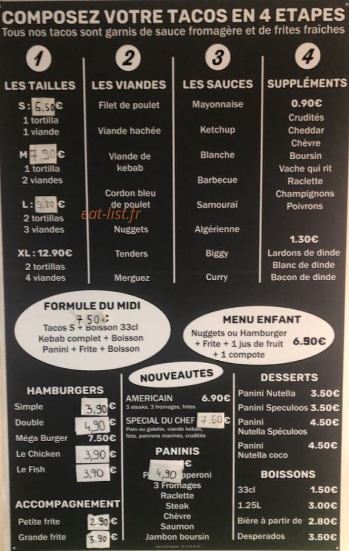 Family Tacos — carte page 1