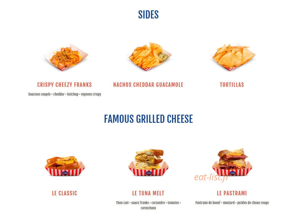 Franks Hot Dog — carte page 4