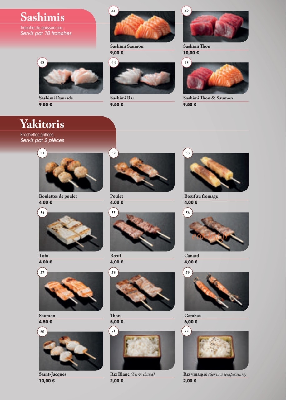 Fujiya Sushi — carte page 8