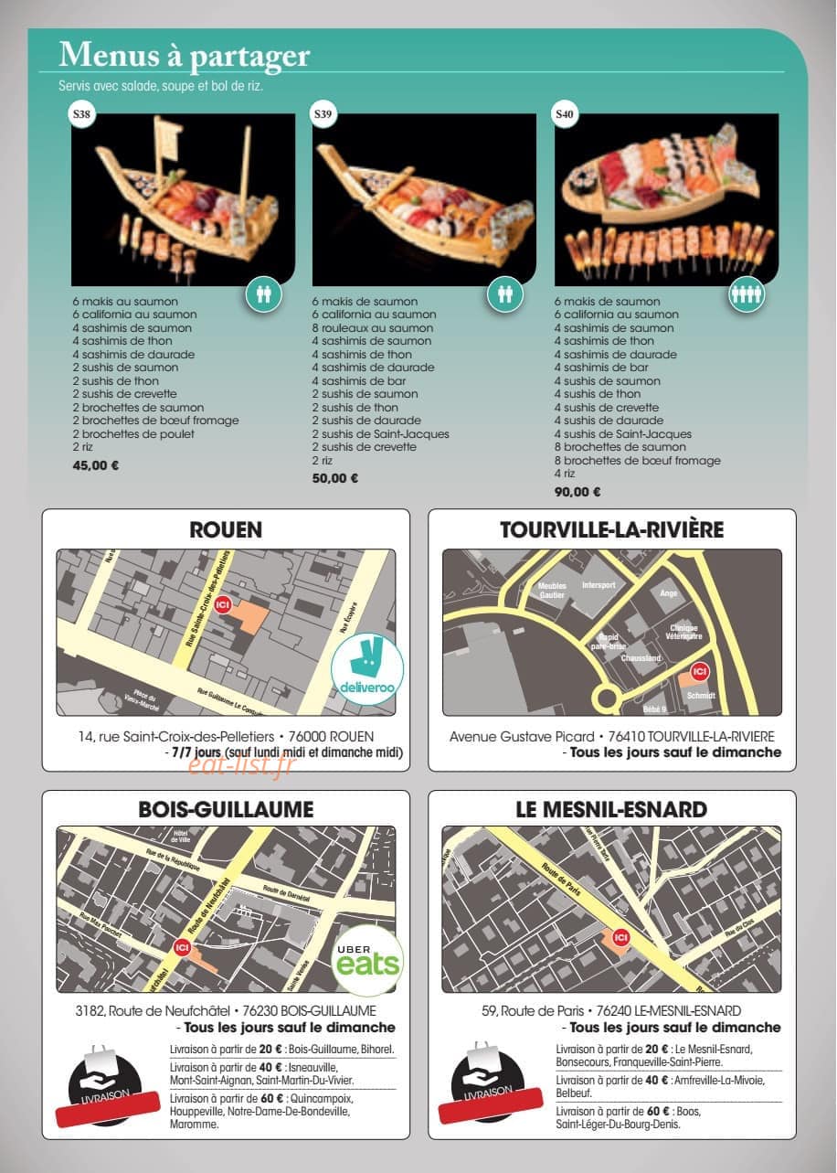 Fujiya Sushi — carte page 13