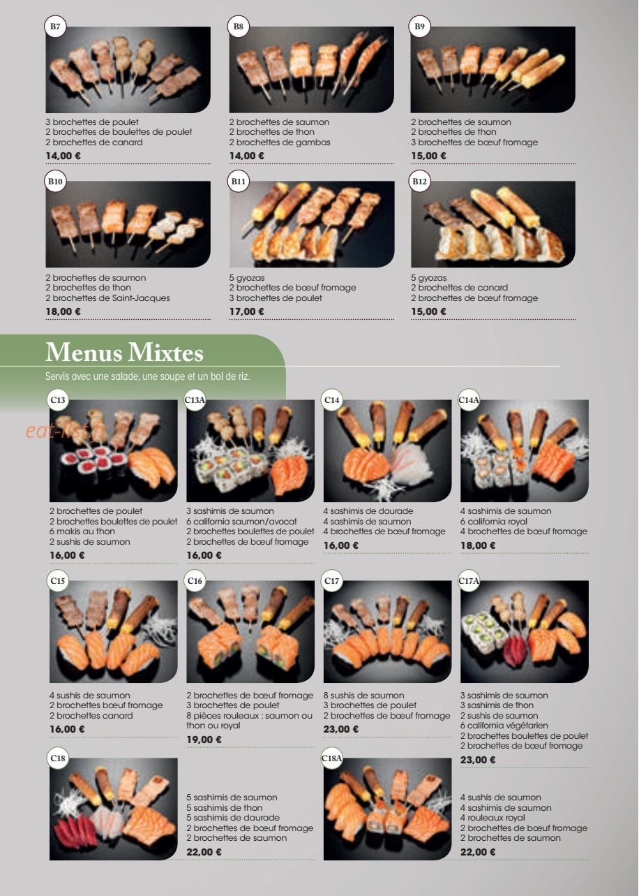 Fujiya Sushi — carte page 10