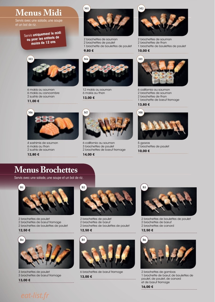 Fujiya Sushi — carte page 9
