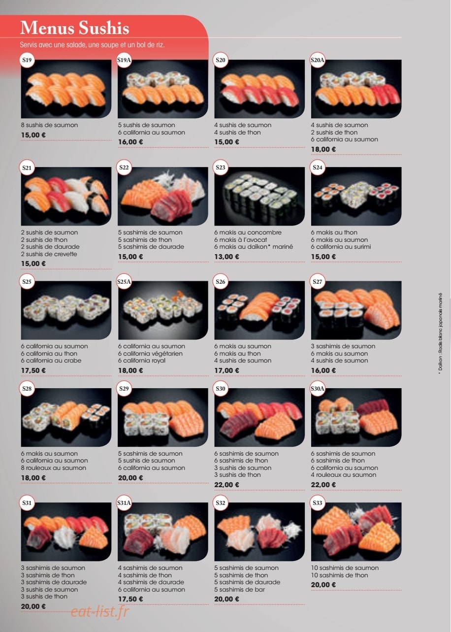 Fujiya Sushi — carte page 11