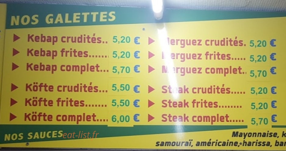 Hameau kebap — carte page 1