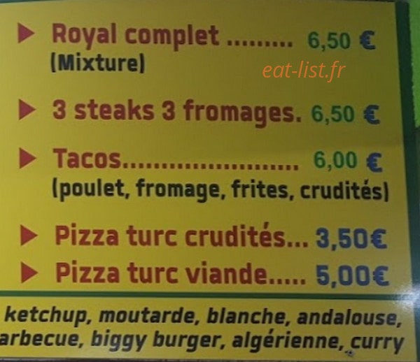 Hameau kebap — carte page 2