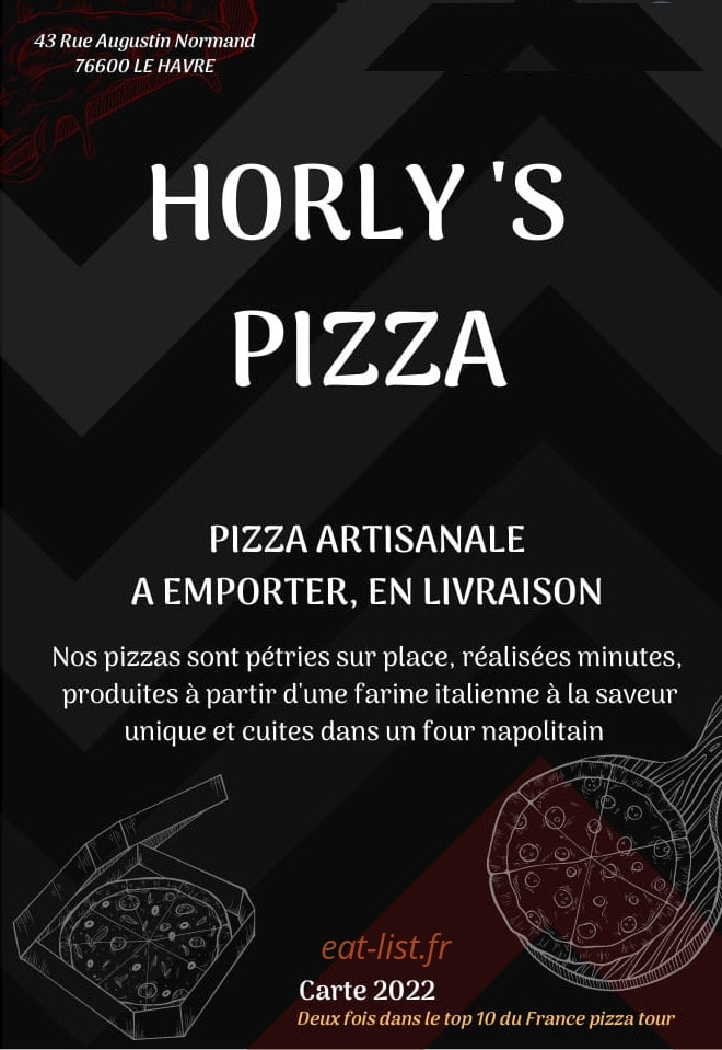 Horlys pizza — carte page 1