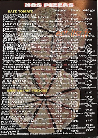 Insta Burger — carte page 1