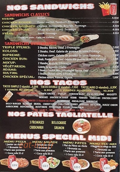 Insta Burger — carte page 2
