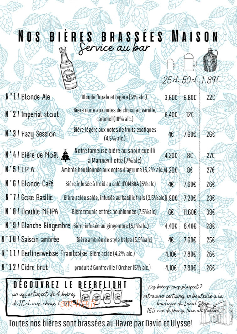 L'Havrais Bière — carte page 3