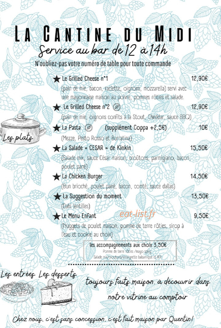 L'Havrais Bière — carte page 1
