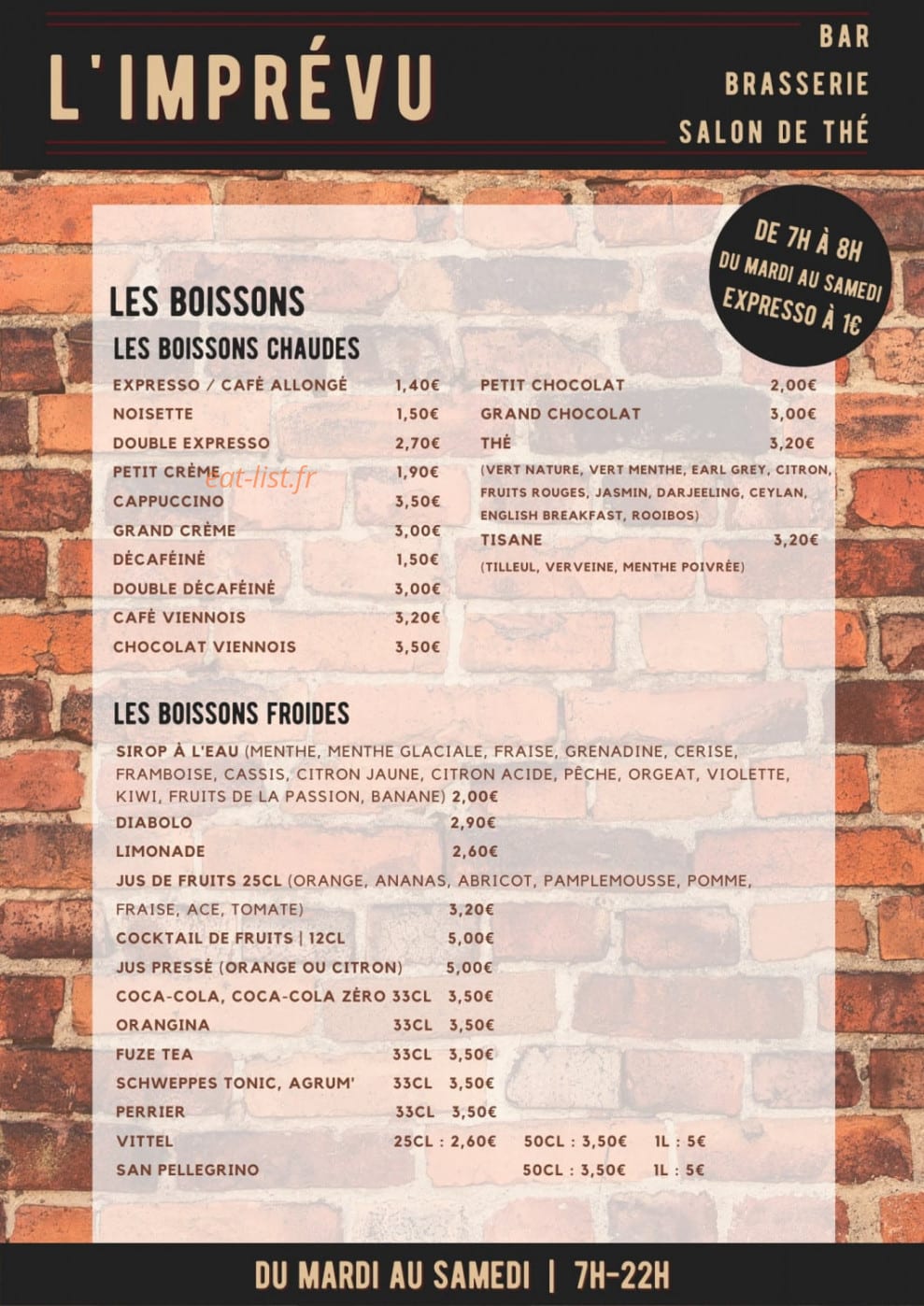 L'Imprévu — carte page 2