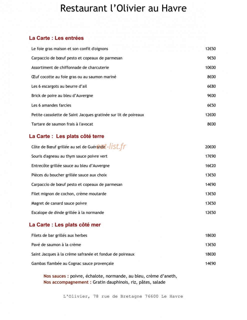 L'olivier — carte page 1