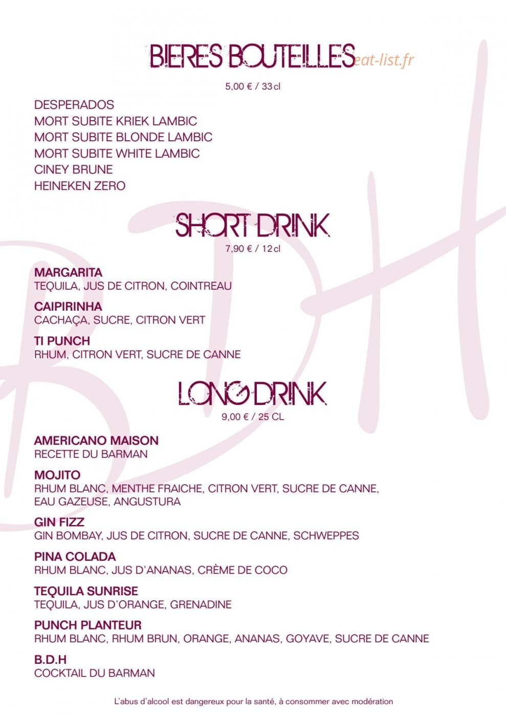 La BDH — carte page 14