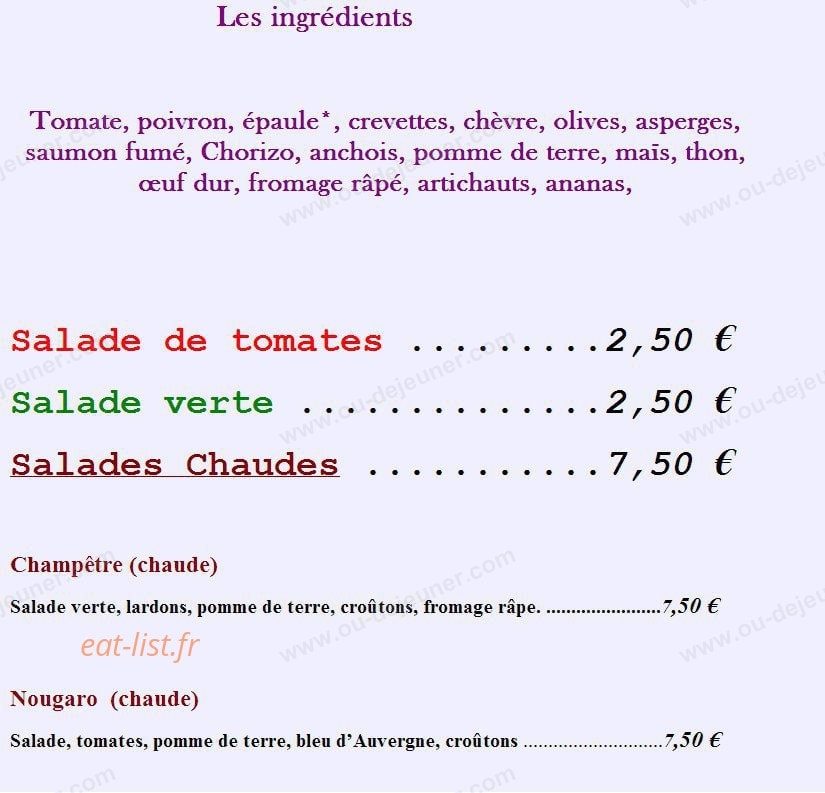 La Case à Café — carte page 6