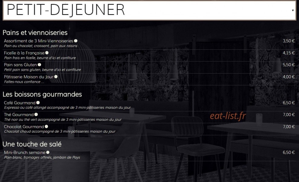 La Colombe — carte page 1