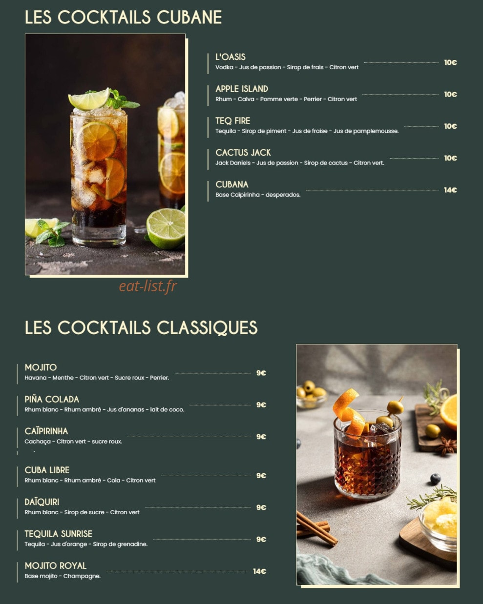 La Cubane — carte page 4