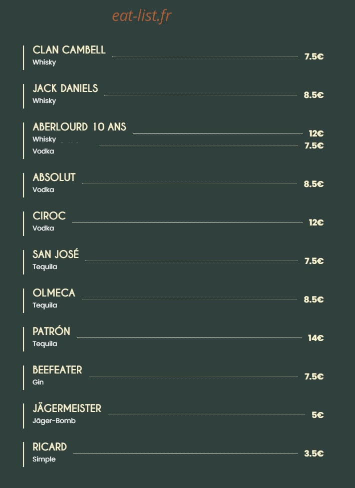 La Cubane — carte page 7