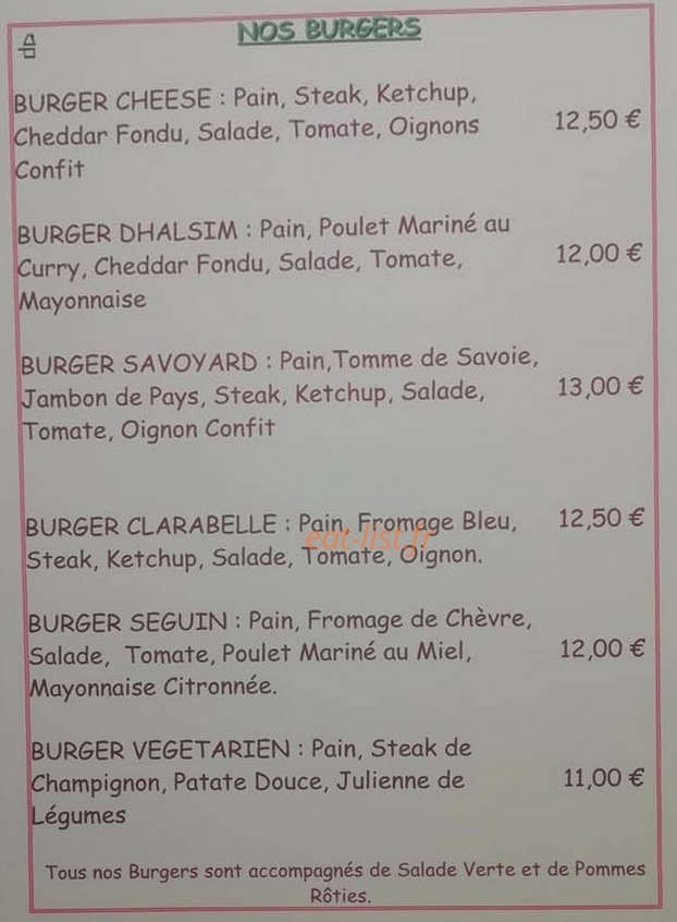 La fringale — carte page 1