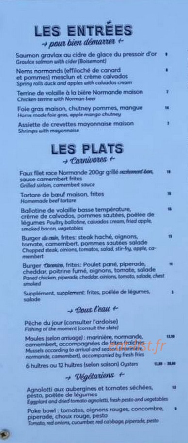 La p'tite plage — carte page 1