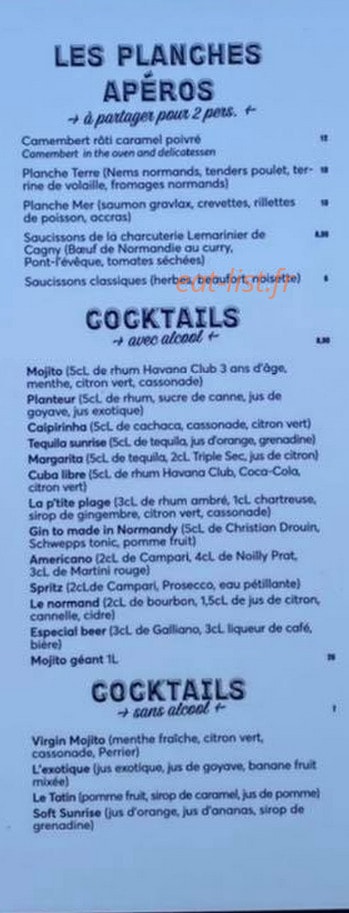 La p'tite plage — carte page 3