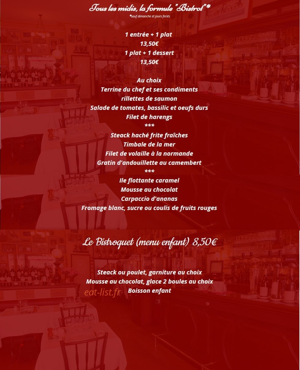 Le Bistrot Des Halles — carte page 2