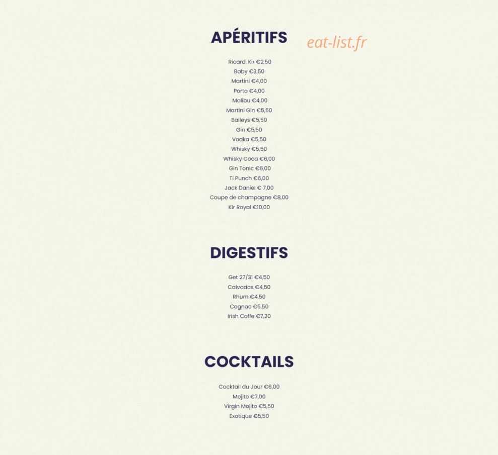 Le Bistrot Saint Nicolas — carte page 5