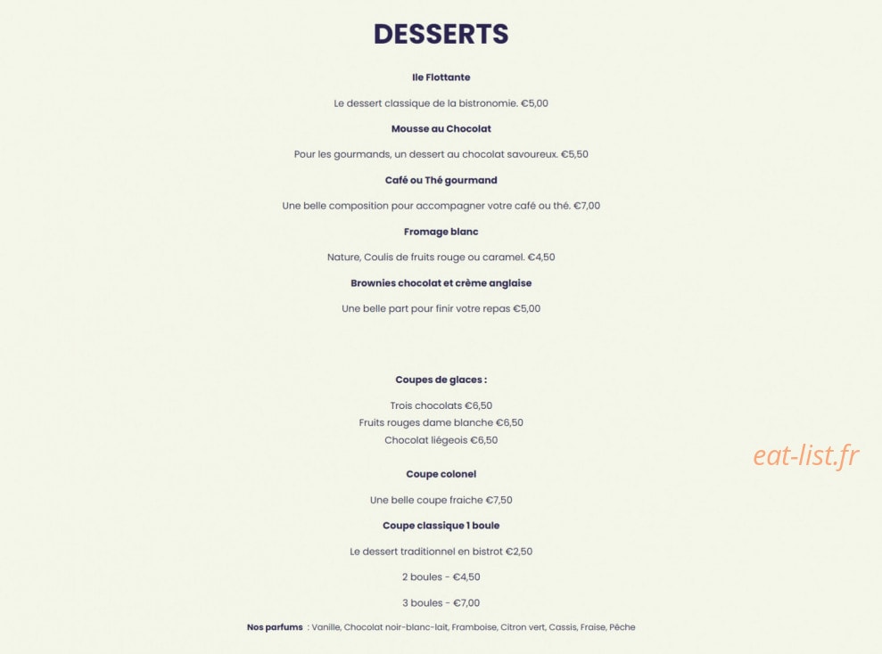 Le Bistrot Saint Nicolas — carte page 4