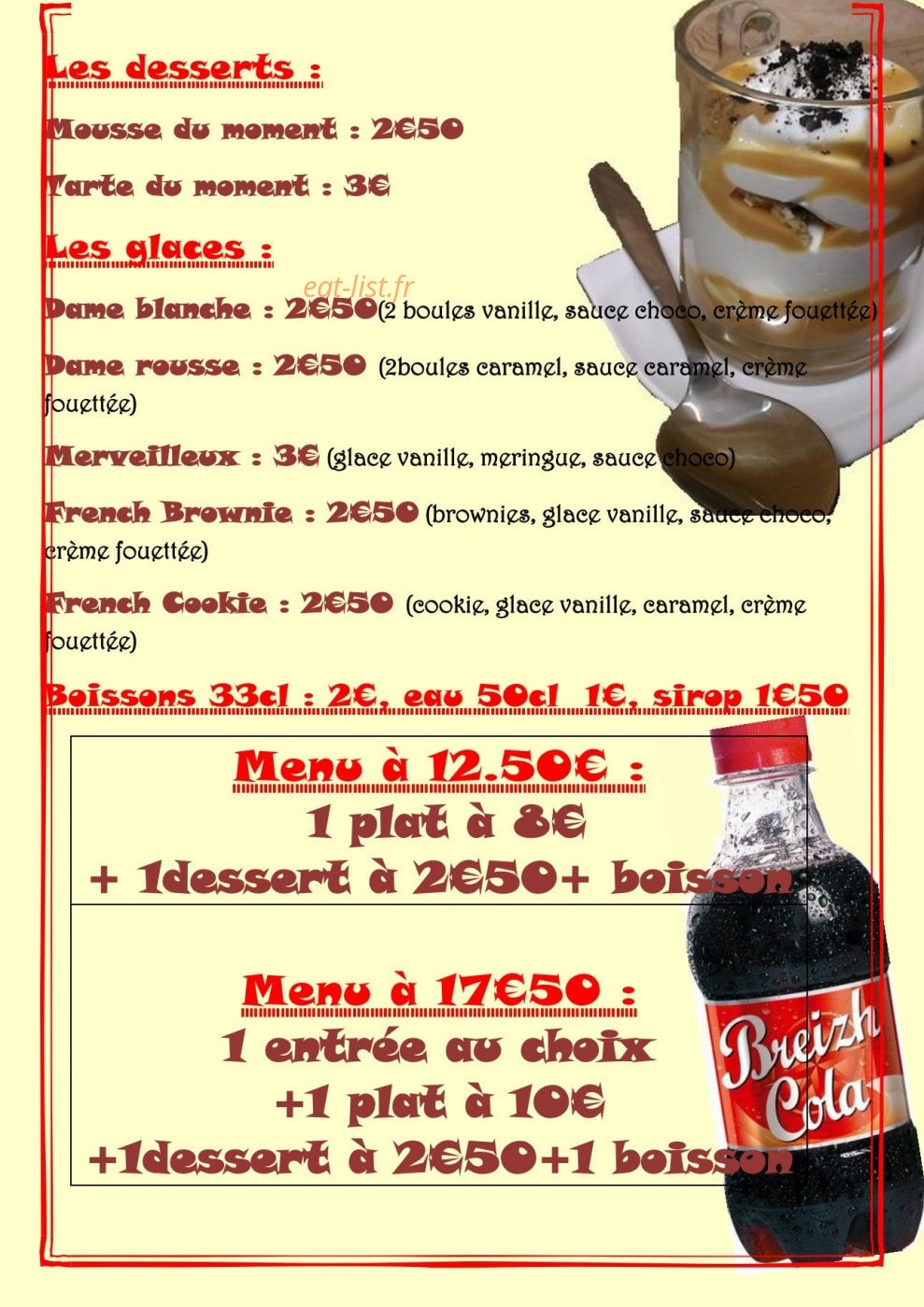 Le French tasty — carte page 4