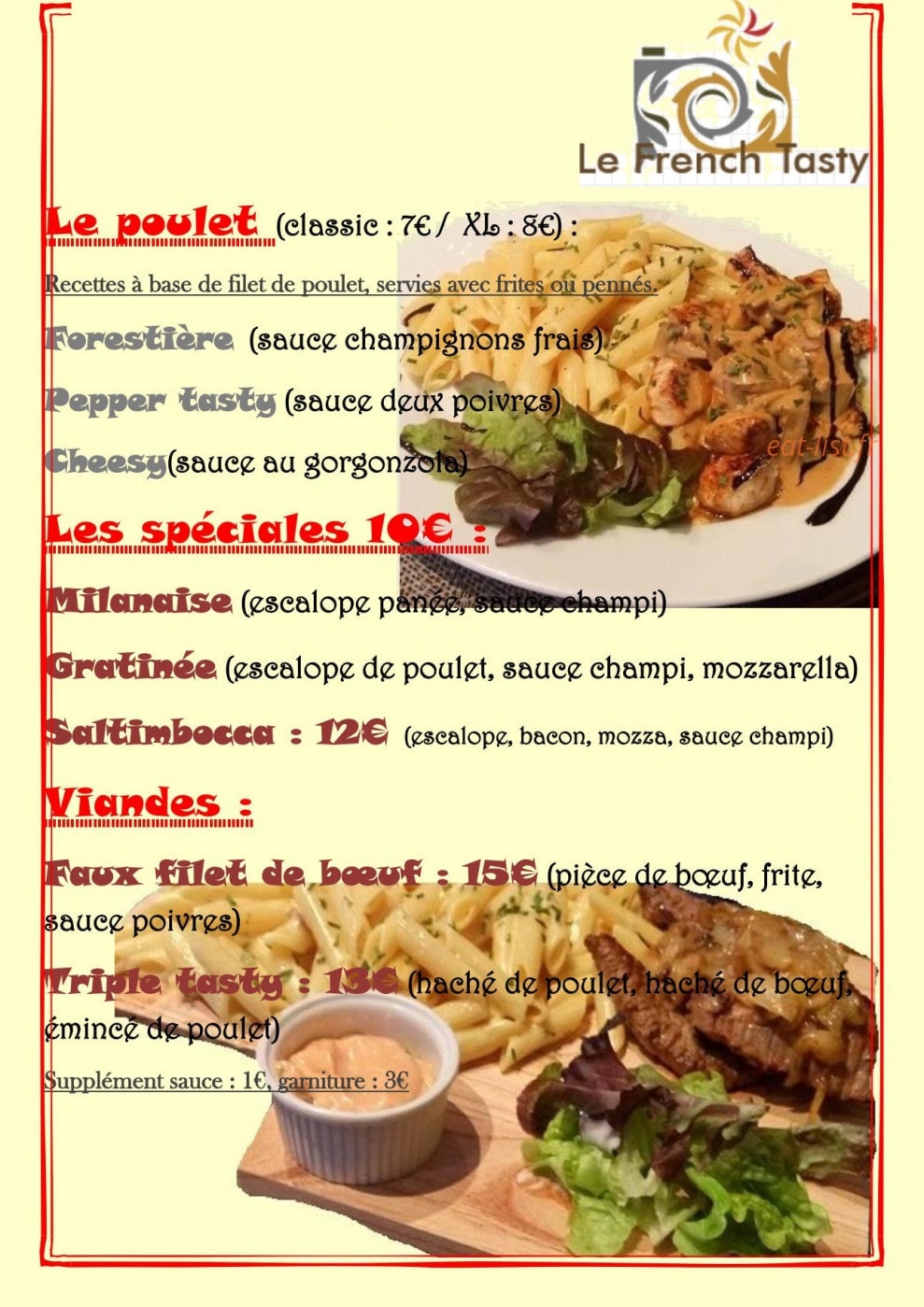 Le French tasty — carte page 3